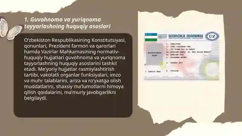 Guvohnoma va yuriqnomani tayyorlanish tartibi 3