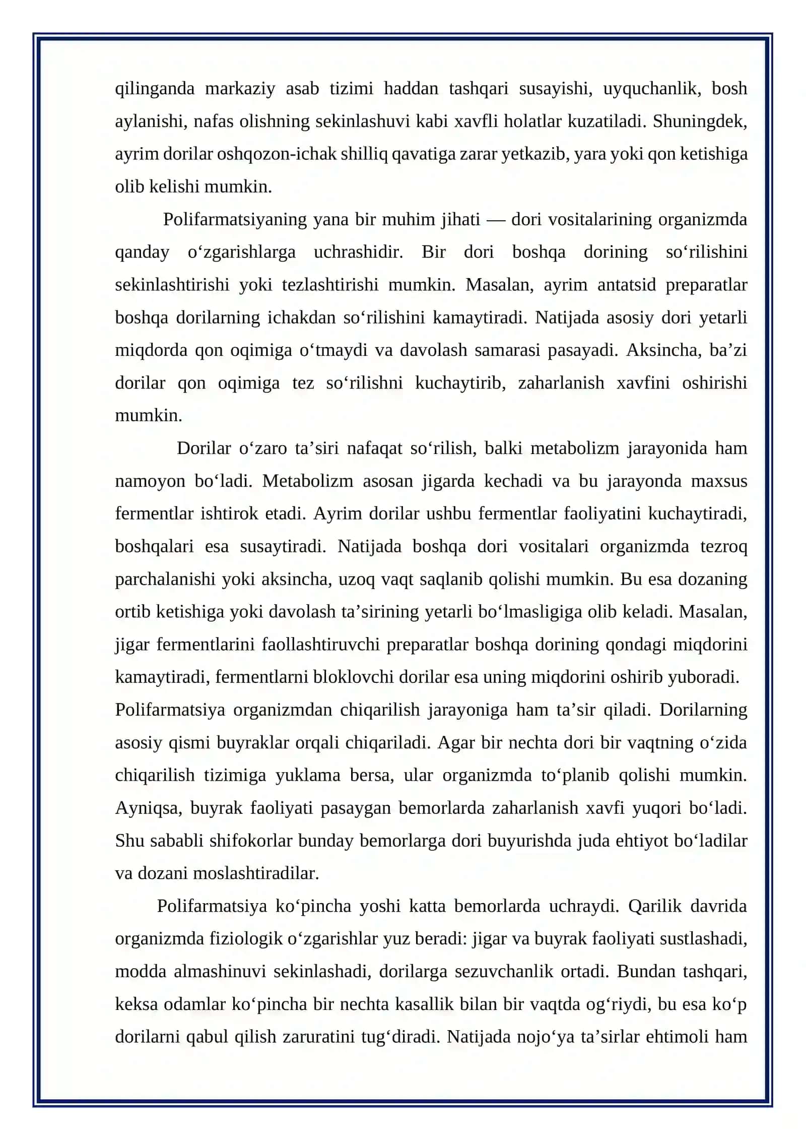 Dorilarni birga qo‘llashda kuzatiladigan o'zgarishlar 3