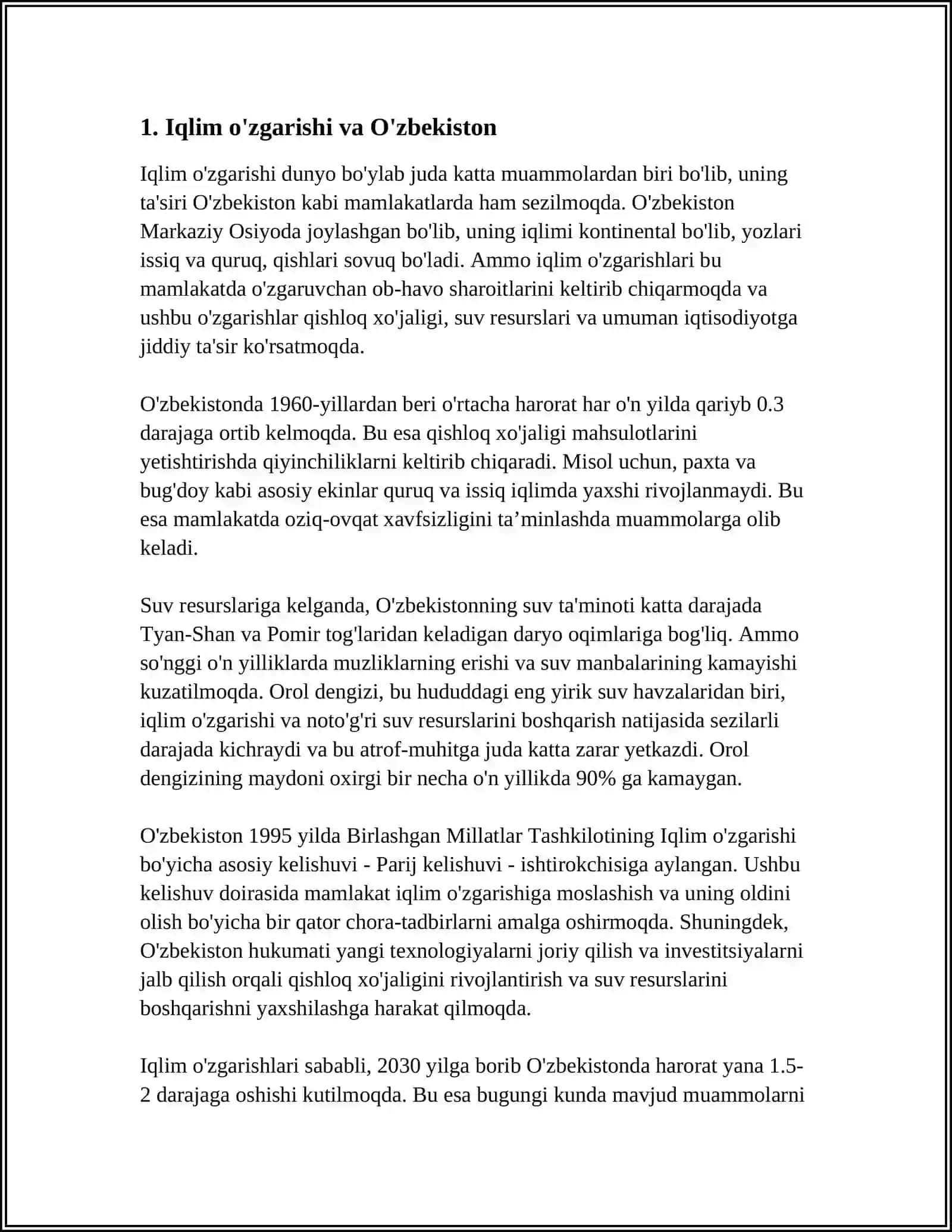 O'ZBEKISTON VA GLABAL MUAMOLAR 3