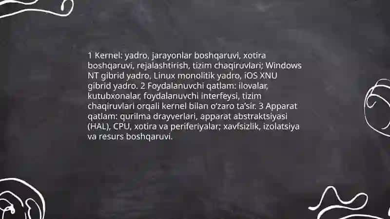 Operatsion tizimlar ishlash (Windows IOS Linux) 3