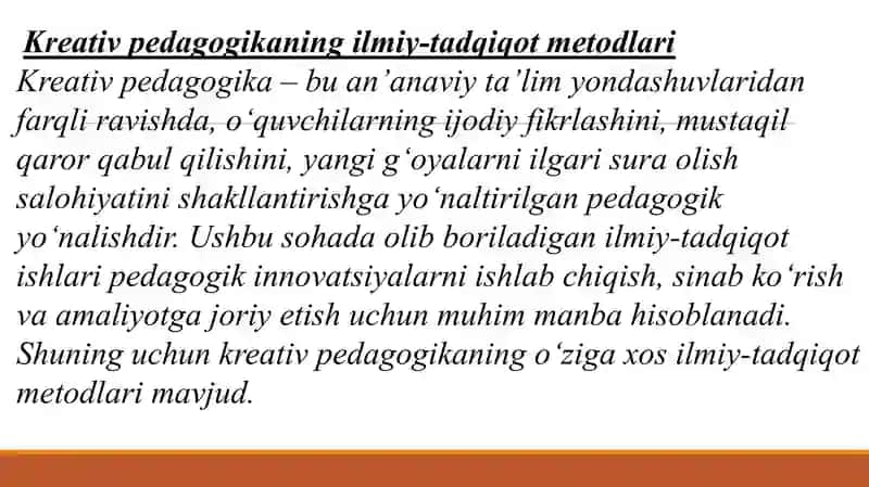 Kreativ Pedagogikaning Ilmiy-tadqiqot Metodlari 3