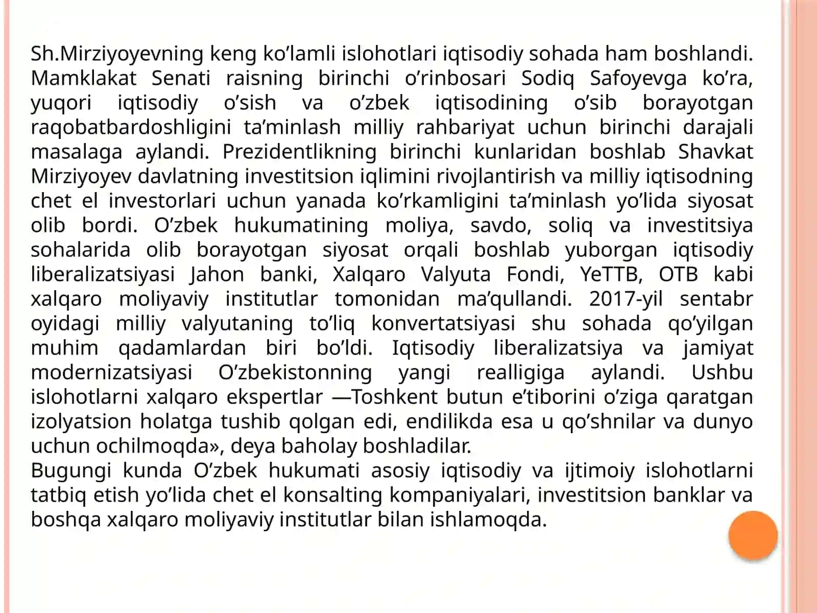YANGI О’ZBEKISTON IJTIMOIY-SIYOSIY, IQTISODIY VA MADANIY HAYOTIDA ROʻY BERAYOTGAN OʻZGARISHLARNING XALQARO REYTING VA INDEKSLARDA AKS ETISHI 3