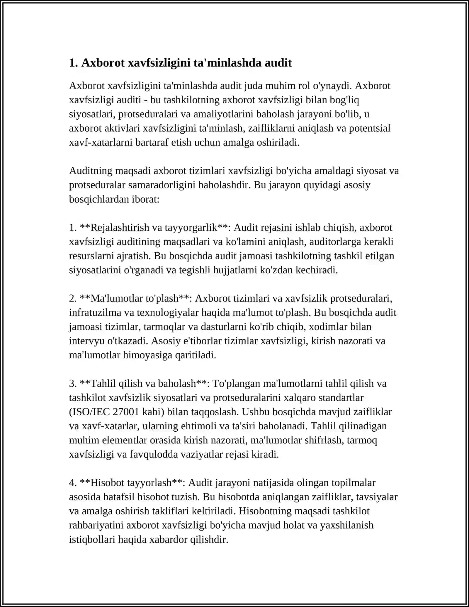 MAʼLUMOTLARNI KOMPYUTERDA ISHLASH SHAROITIDA AUDIT 3