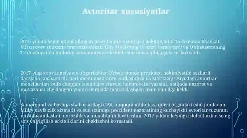 O'zbekiston Respublikasida prezidentlik instituti joriy etilishi 3