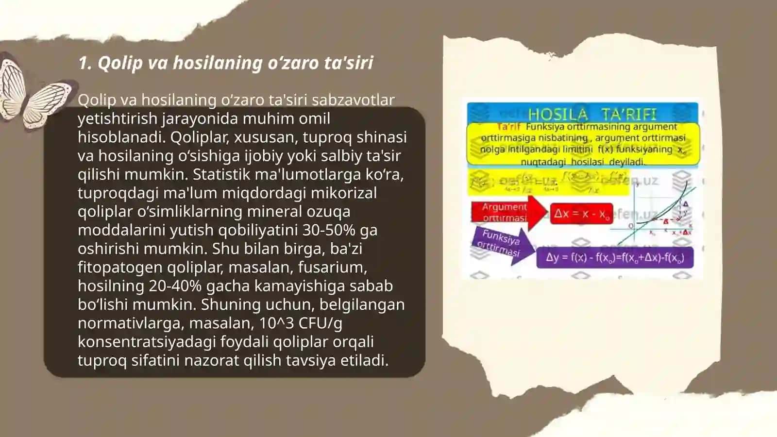Qolip va hosila munosabati 3