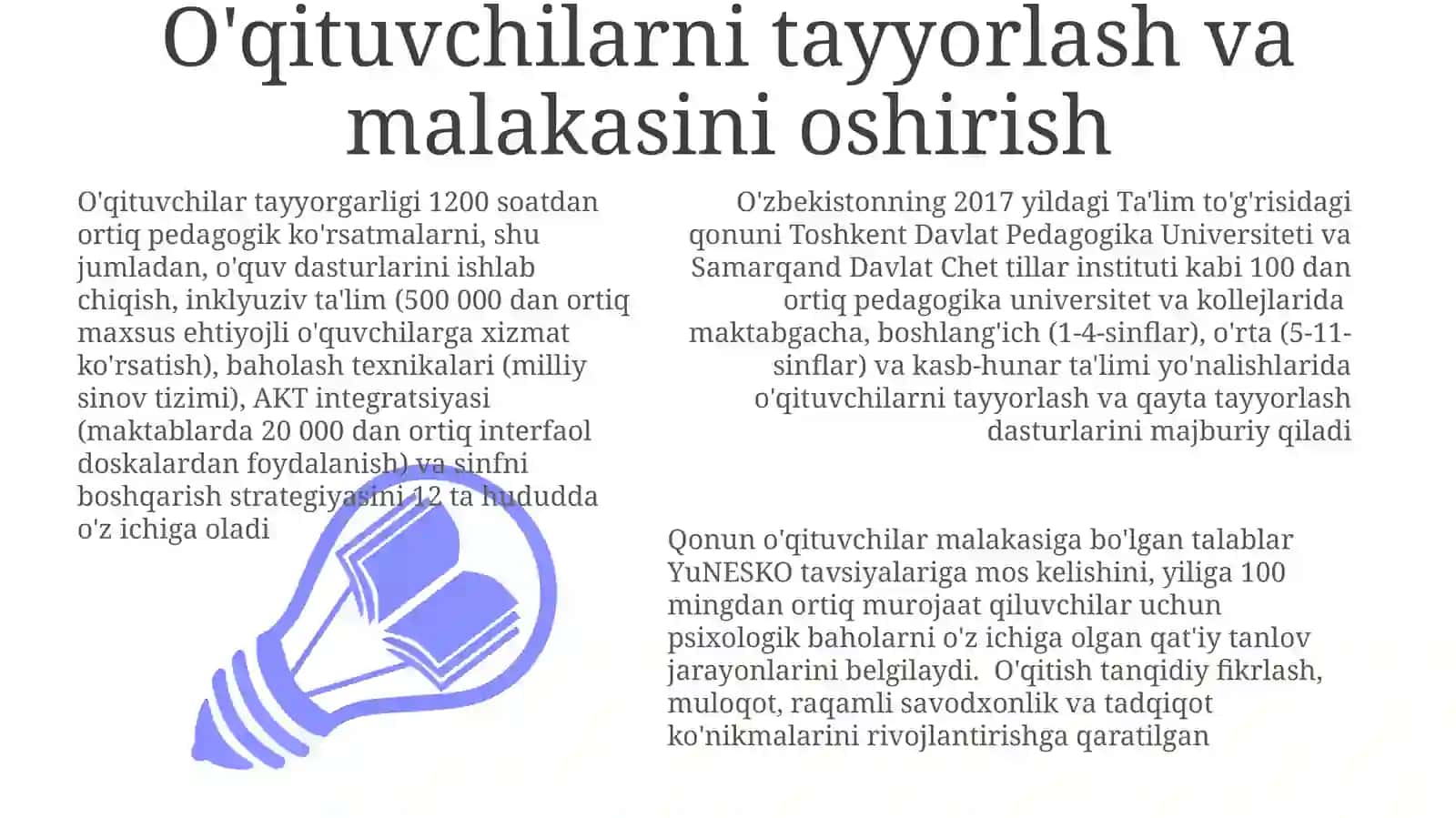 O'zbekiston respublikasi ta'lim tizimi: ta'lim to'g'risidagi qonun 3