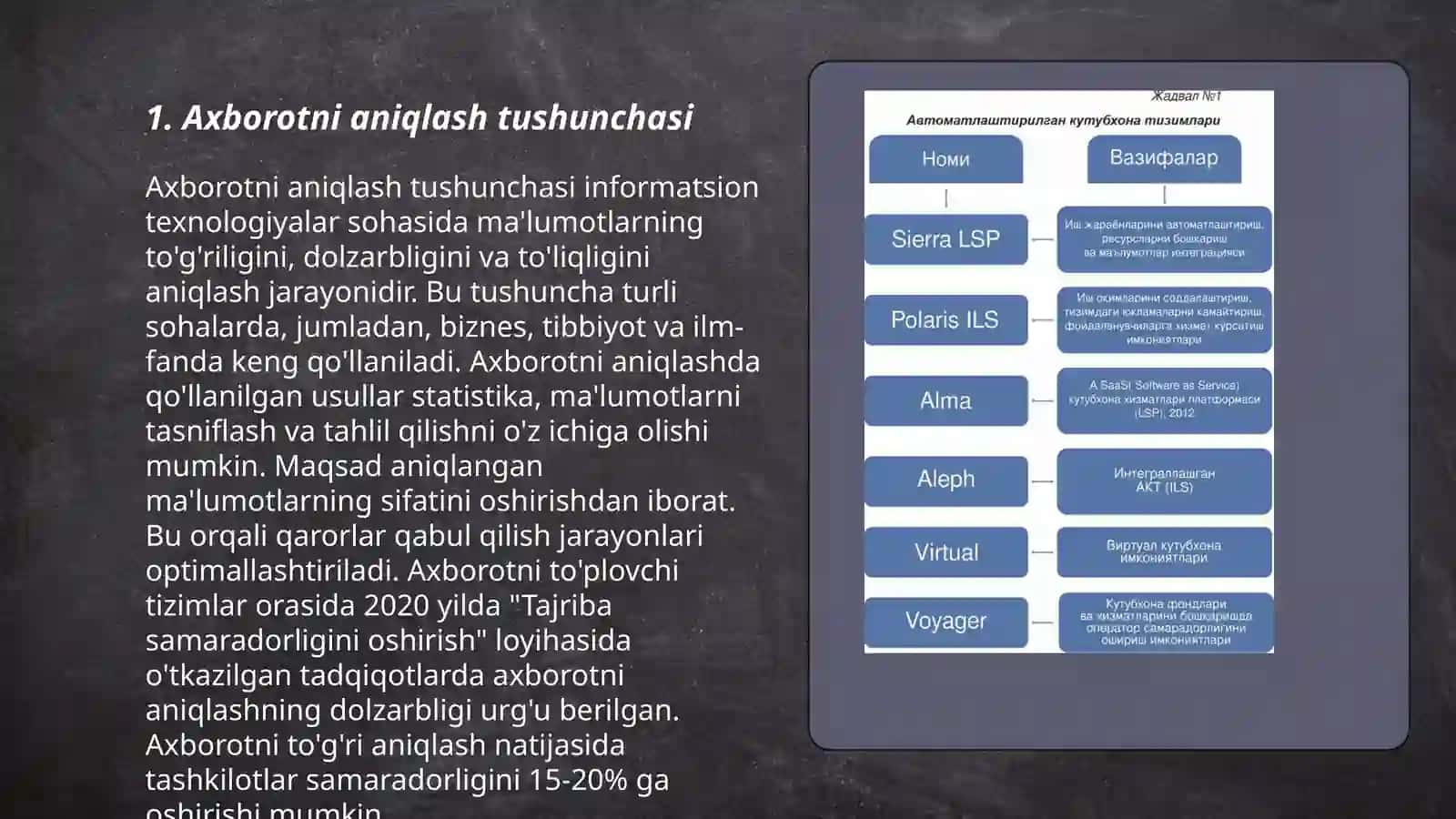 Axborotni aniqlashning avtomatlashtirilgan tizimlari 3