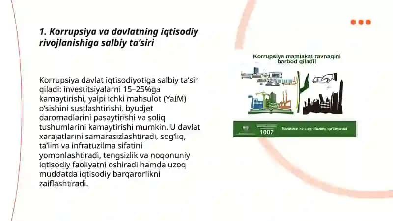Korrupsiya va davlatning iqtisodiy rivojlanishiga salbiy taʼsiri 3
