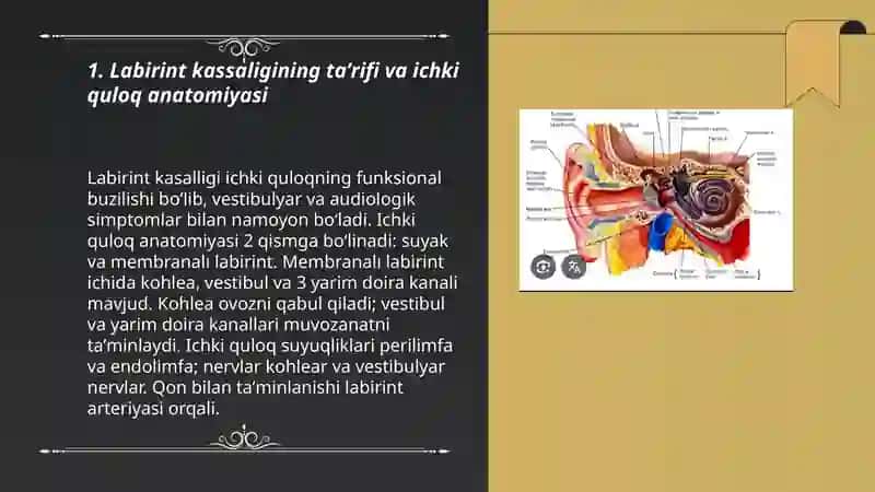 Ichki quloq kassaliklari labirint kassaligi 3