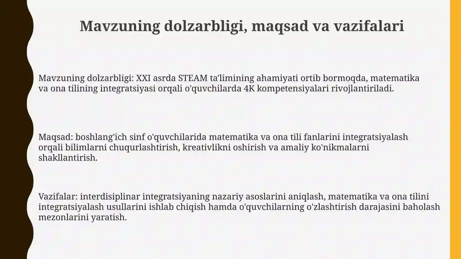 Boshlangʻich sinf matematika va ona tili darslarida fanlararo integratsiyalash texnologiyasi 3