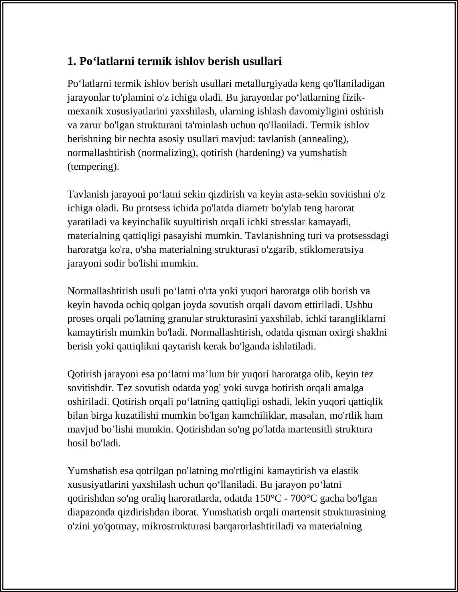 POʻLATLARNING SIFATINI YANADA OSHIRISH USULLARI 3