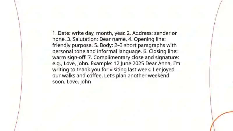 writing an example of an informal letter, a formal letter, a semi-informal letter 3