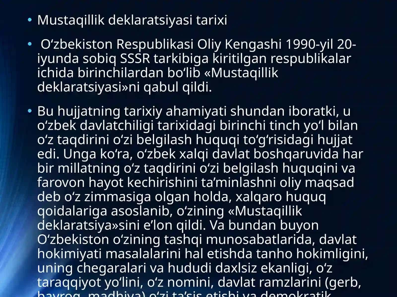 Mustaqillik deklaratsiyasi tarixi 3