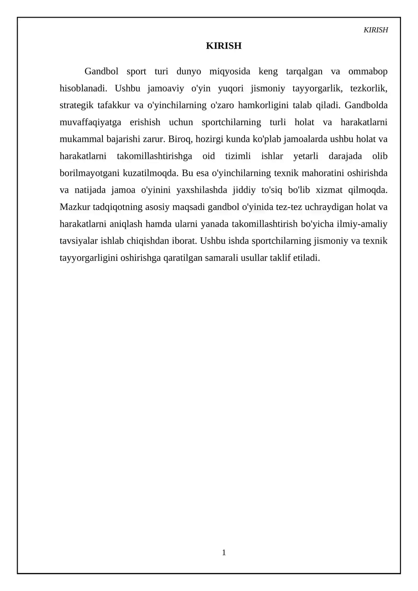 Gandbol oʻyinida uchraydigan holat va harakatlarga takomillashtirish 3