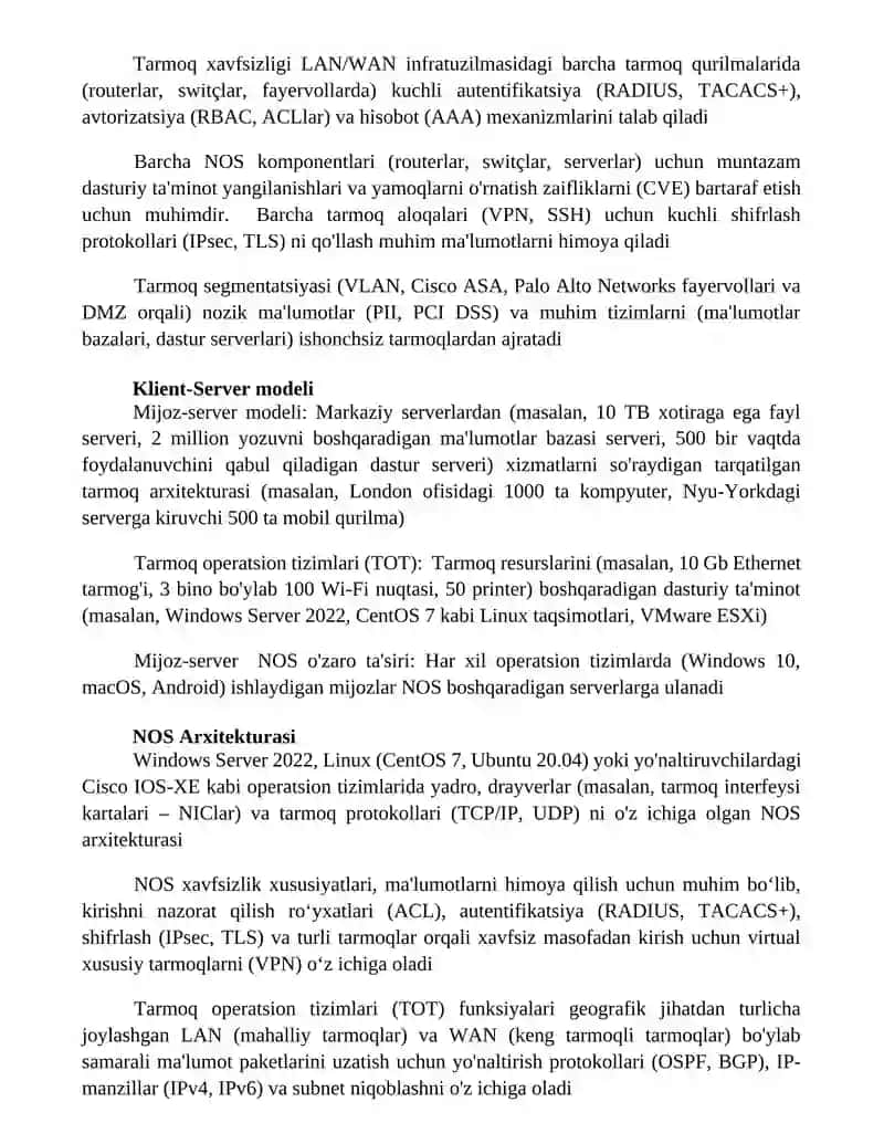 Tarmoq operatsion tizimlari (TOT) 3