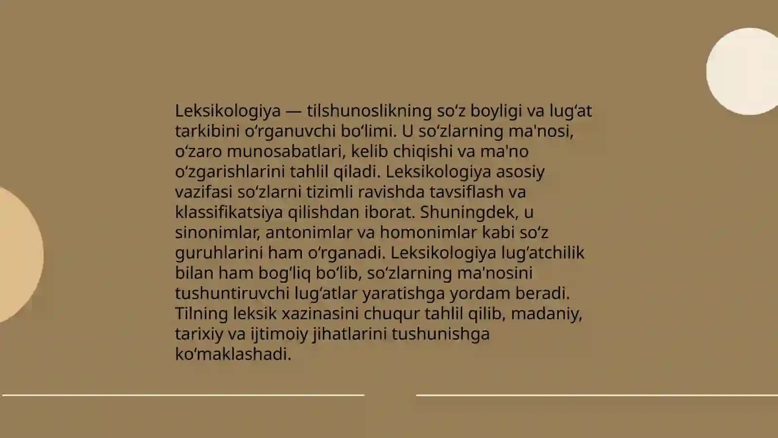 Leksikologiya.Soʼz tilning markaziy birligi sifatida 3