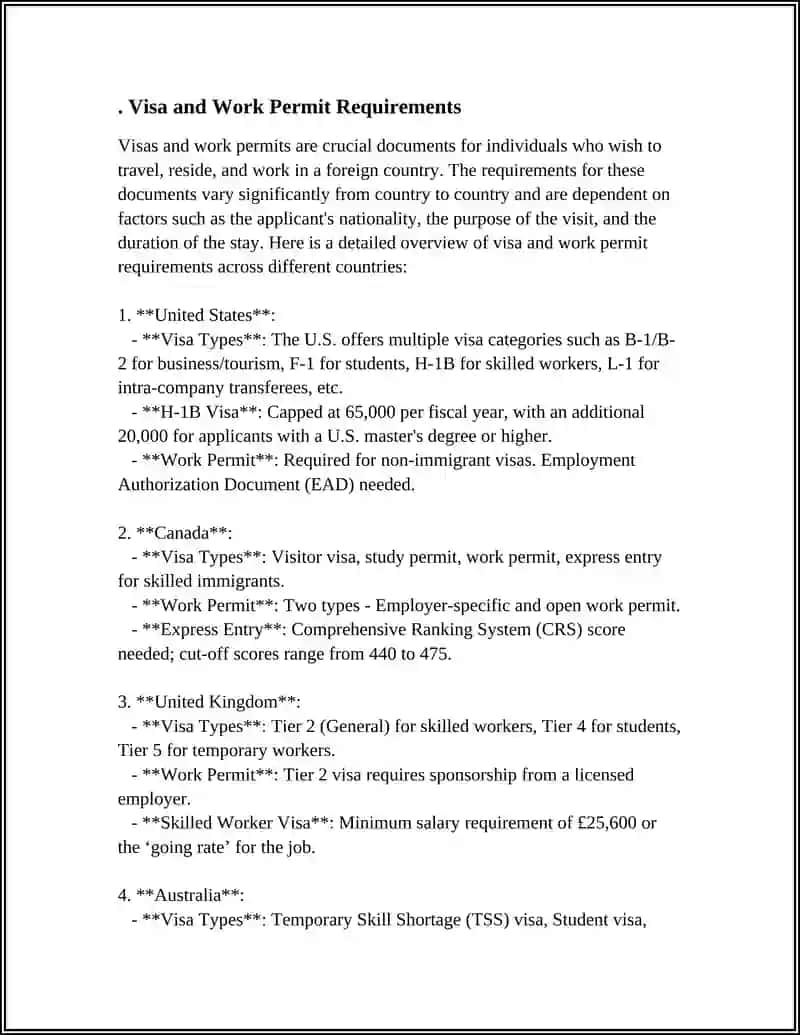 Visa and Work Permit Requirements 3