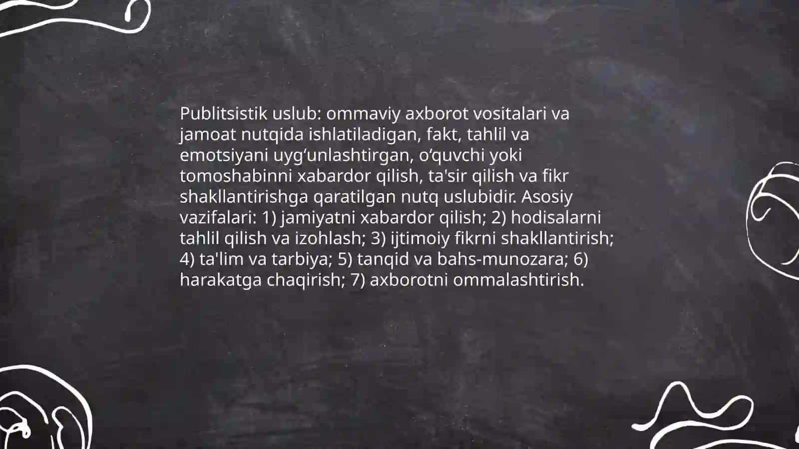 Publitsistik uslub va uning xususiyatlari.Badiiy uslub va uning xususiyatlari 3