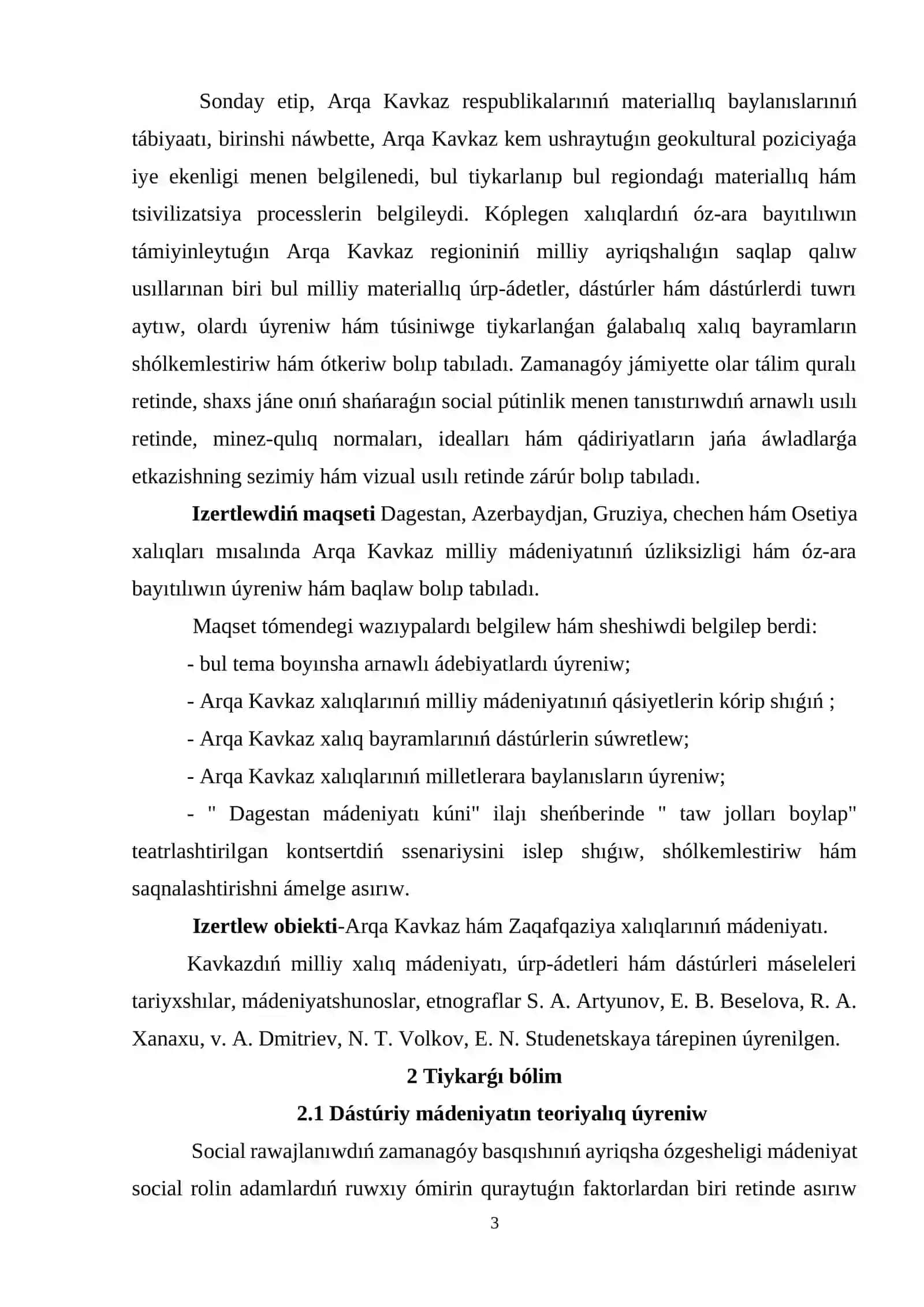 Áyyemgi Kavkaz artı xalıqlarınıń kórkem óneri 3