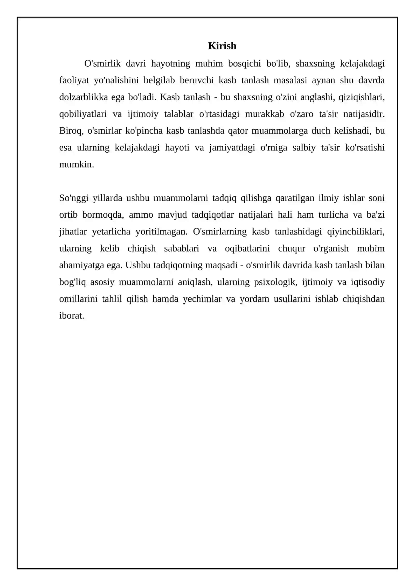 O'smirlik davrida kasb tanlash muammolari: Asosiy omillar 3