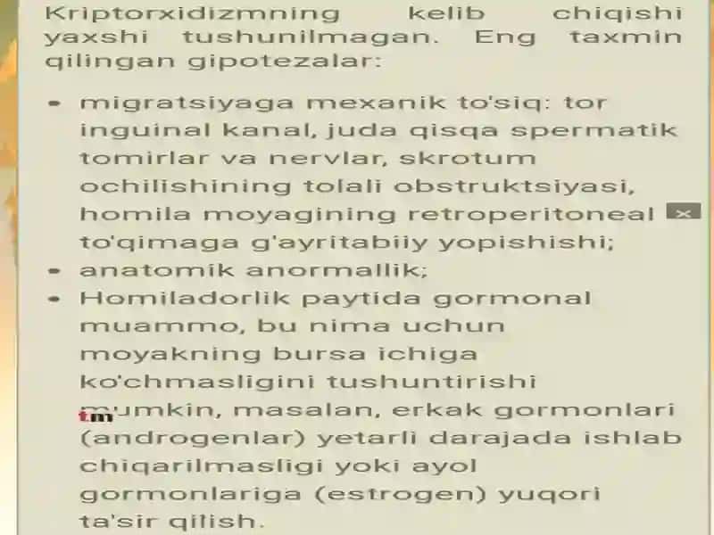 Uretra va moyaklar tug'ma nuqsonlari. 3