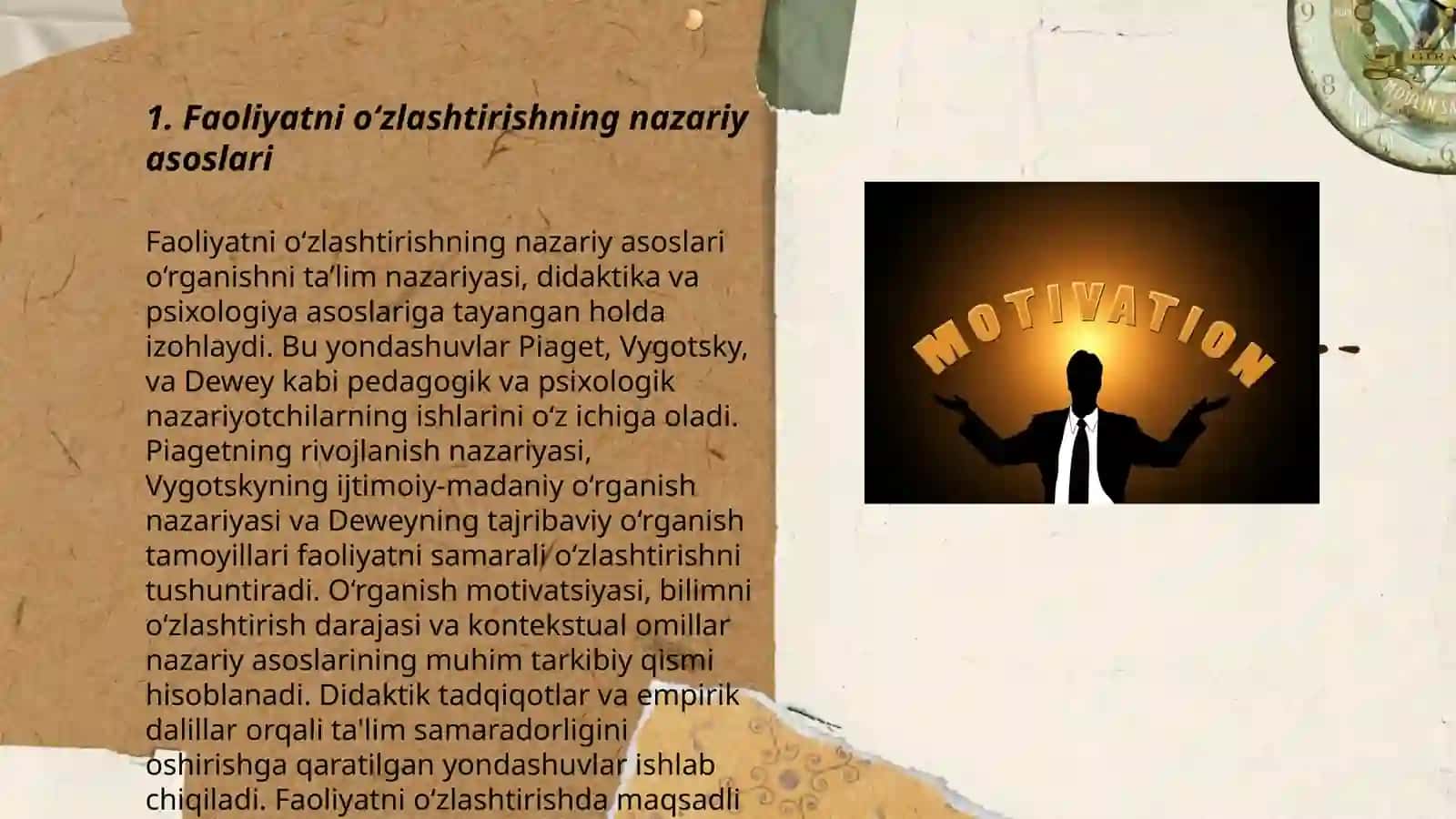 Faoliyatning òzlashtrilishi va malakalarni egallash 3