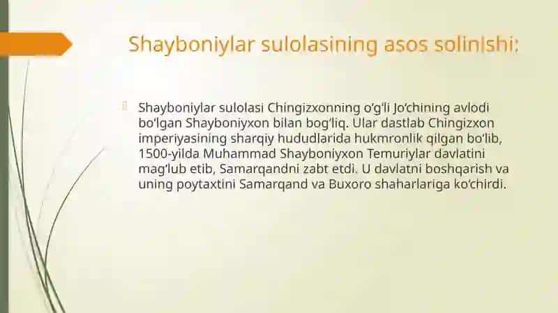 Shayboniylar, Ashtarxoniylar, Xonliklarning uchgabölinishi 3