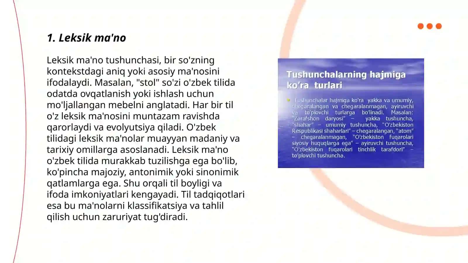 Semalarning ma'no xususiyatiga ko'ra turlari 3