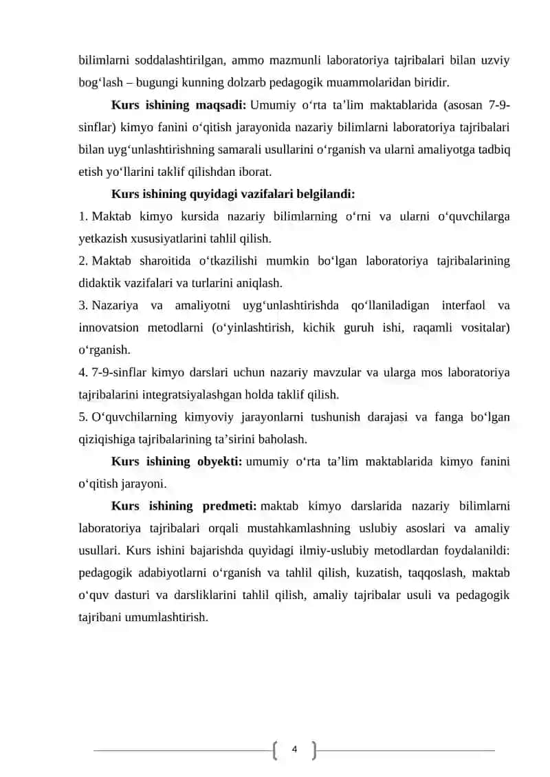 Nazariy bilimlarni laboratoriya mashg‘ulotlari bilan uyg‘unlashtirish 3
