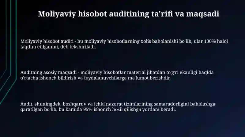 Moliyaviy hisobot auditining ta'rifi va maqsadi 3
