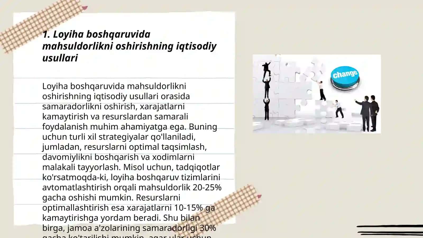 Loyiha boshqaruvi sohasidagi tashkiliy iqtisodiy yangiliklar 3