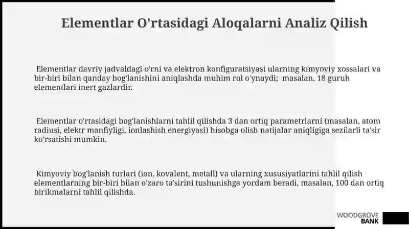 Elementlar O'rtasidagi Aloqalarni Analiz Qilish 3