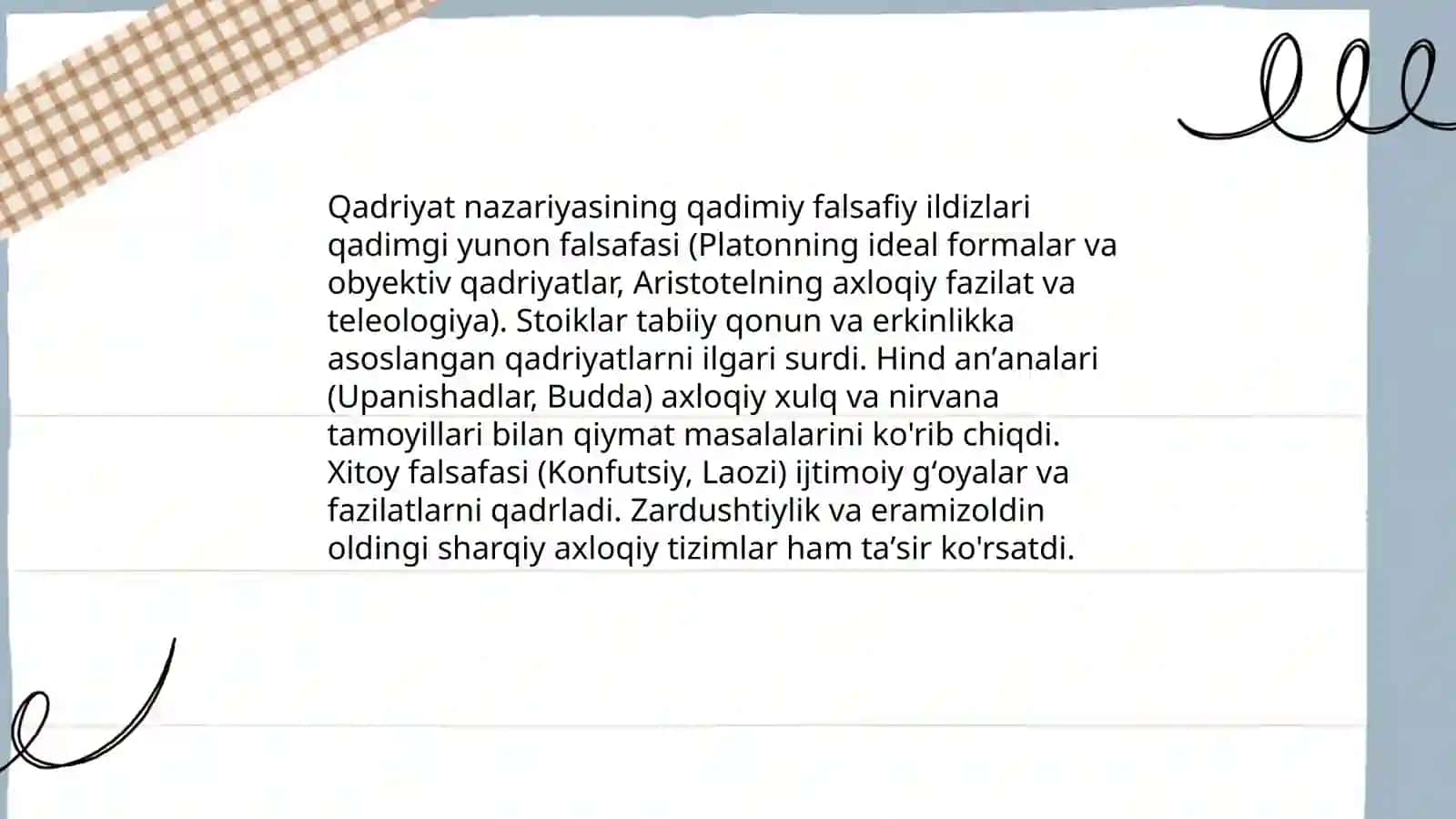 Qadriyat nazariyasining shakllanish tarixi 3