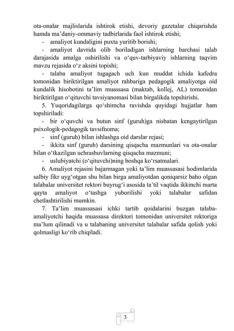 Pedagogik Amaliyot Ko'rsatmalar 3