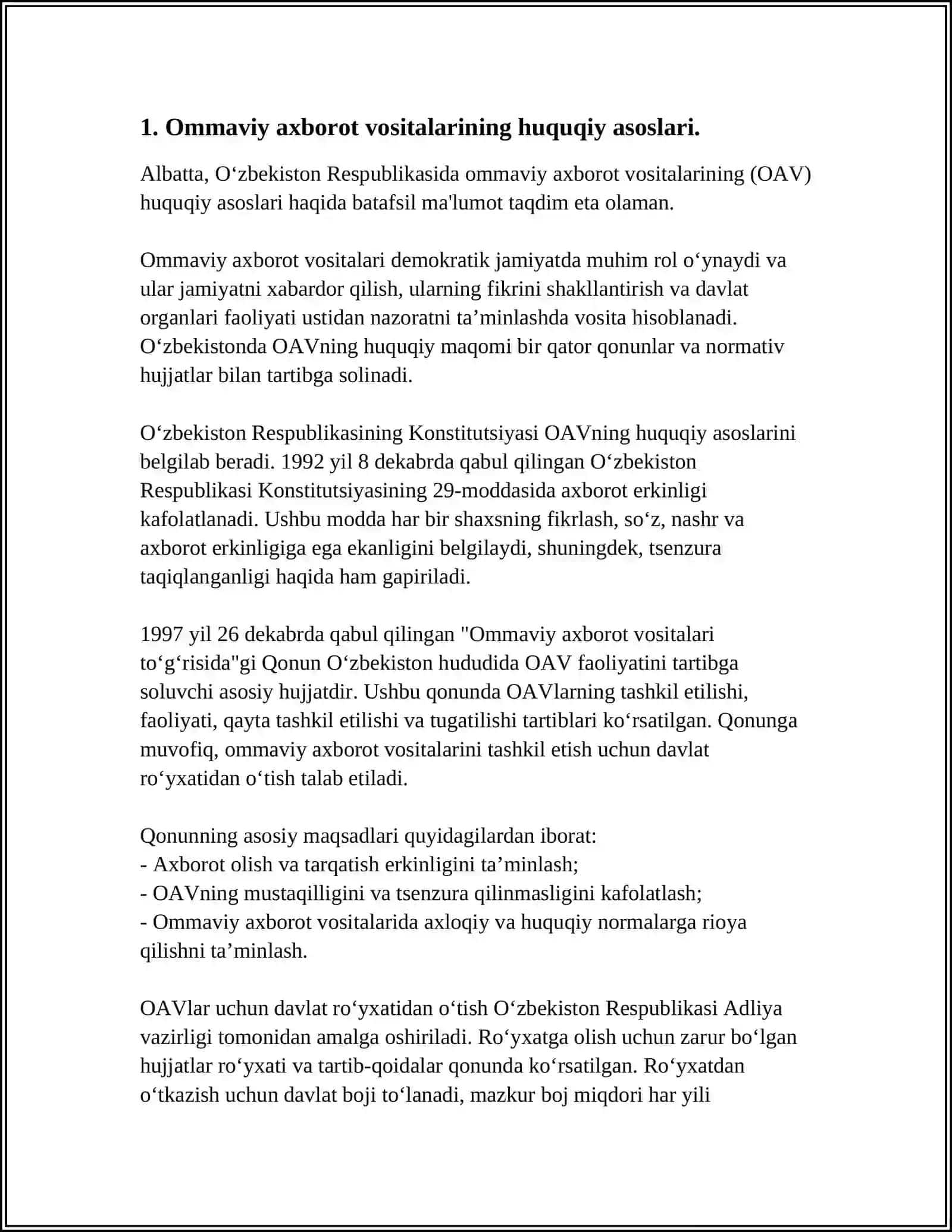OMMAVIY AXBOROT VOSITALARINING KONSTITUTSIVAVIY ASOSLARI 3