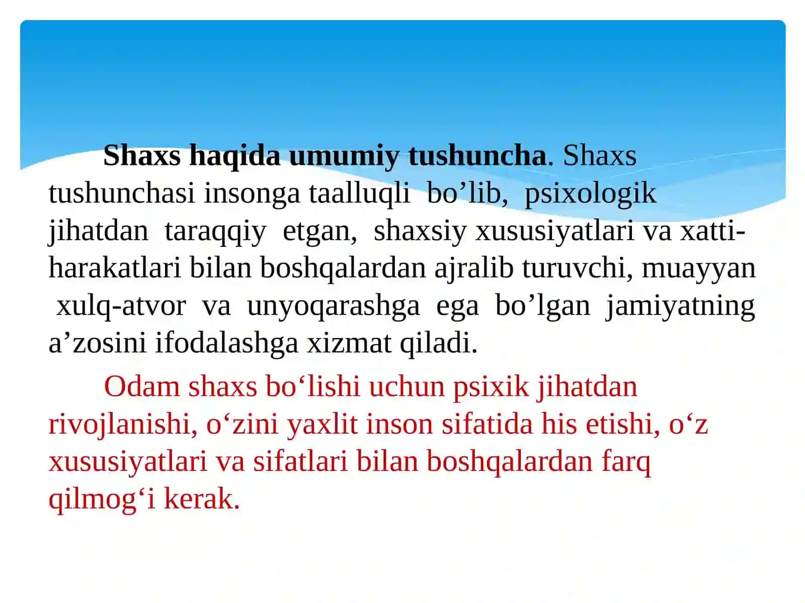 Shaxsnig Rivojlanishi, Tarbiyasi va Jtimoiylashuvi 3