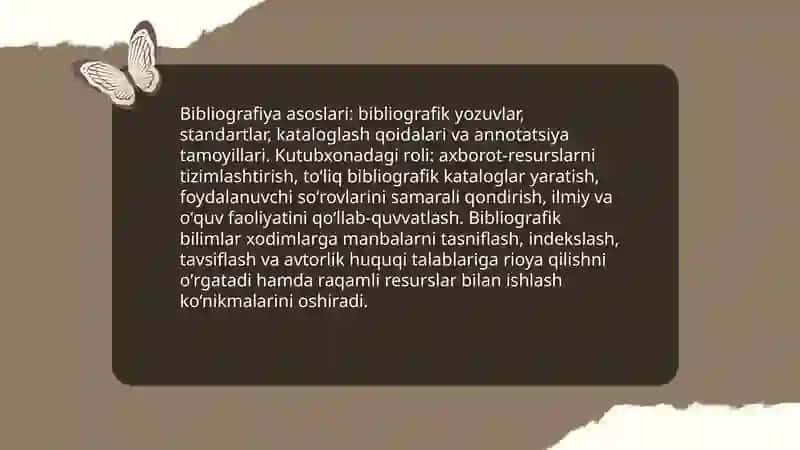 Kutubxona xodimlarini bibliografik bilimlarini oshirish 3
