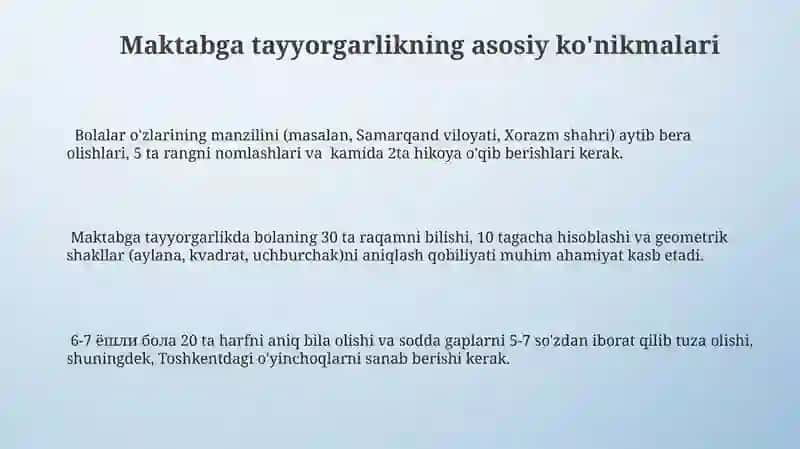 6 - 7 yoshdagi bolaning maktabga tayyorlik xaritasi 3