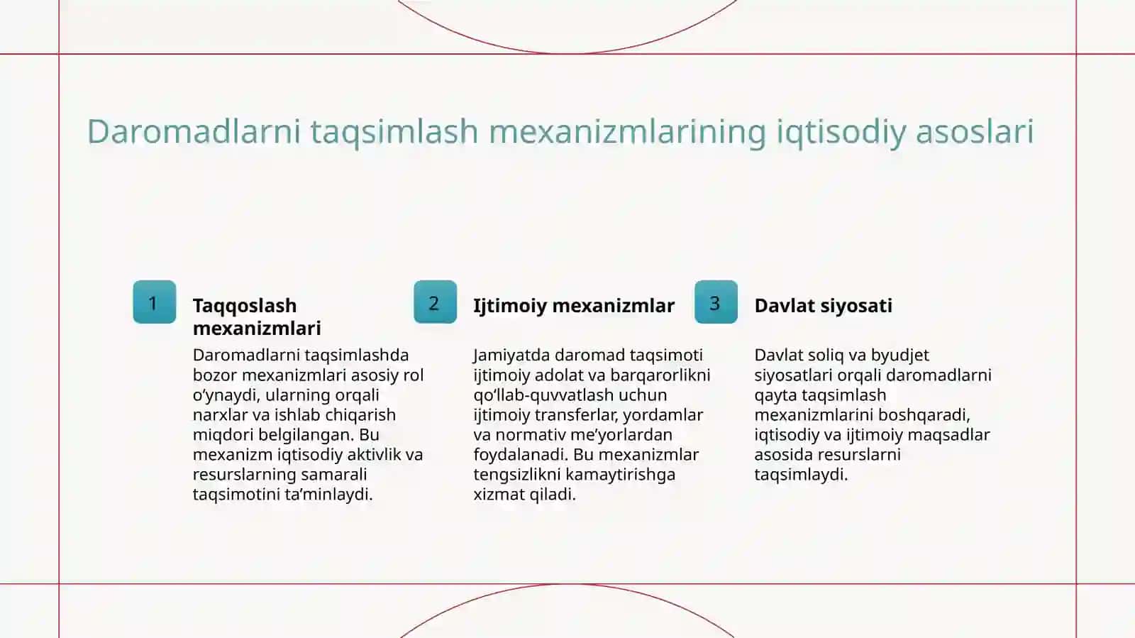 Daromadlarniqaytataqsimlash,boylikvaiqtisodiysiyosatmavzusidatahliliyma’lumotnomatayyorlash 3