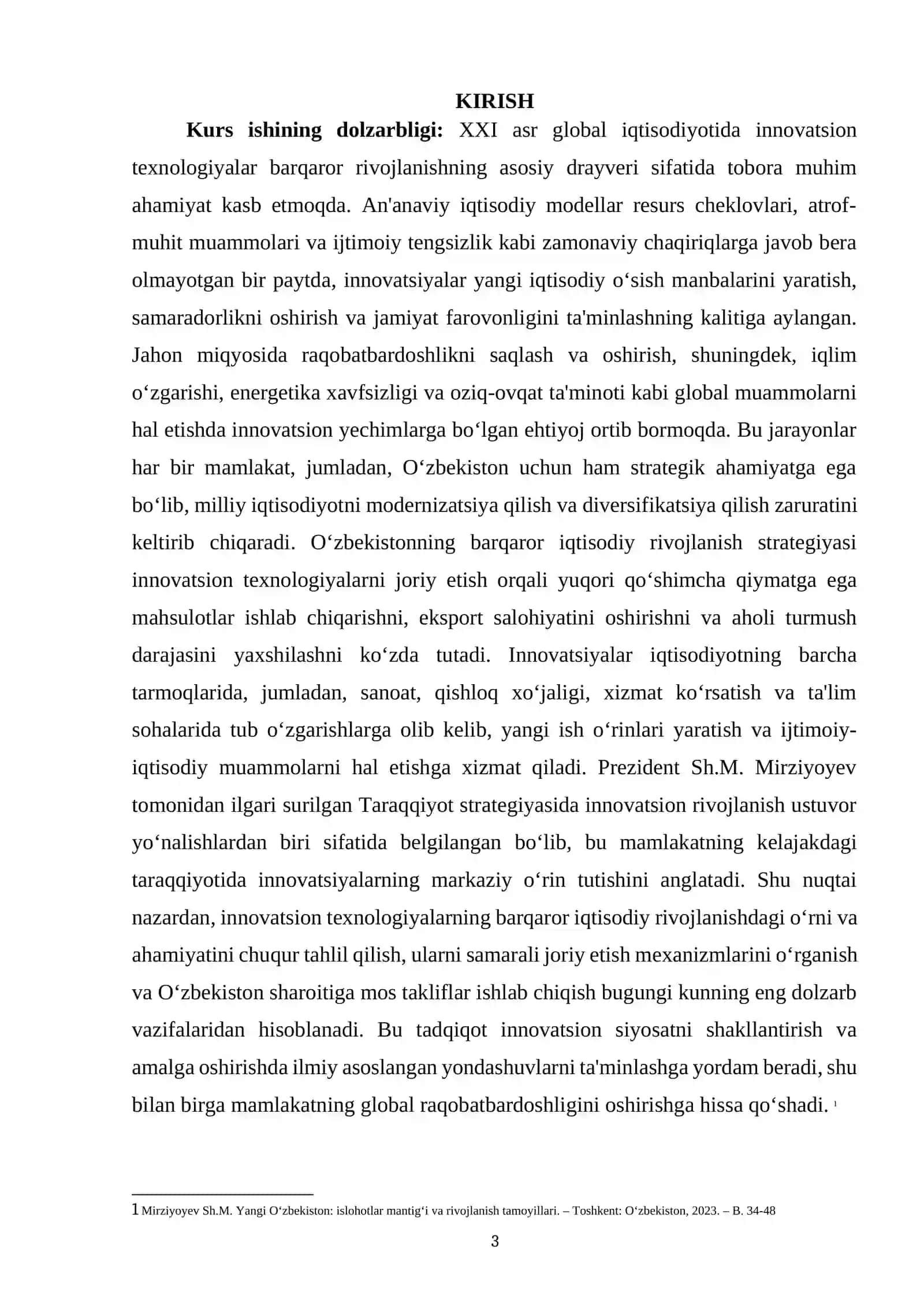 BARQAROR IQTISODIY RIVOJLANISHDA INNOVATSION TEXNOLOGIYALARNING O‘RNI VA AHAMIYATI 3