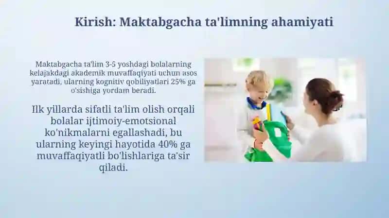 Maktabgacha ta'limning ahamiyati 3