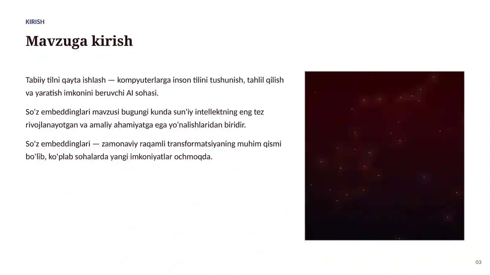 SUN'IY INTELLEKT • TABIIY TILNI QAYTA ISHLASH 3