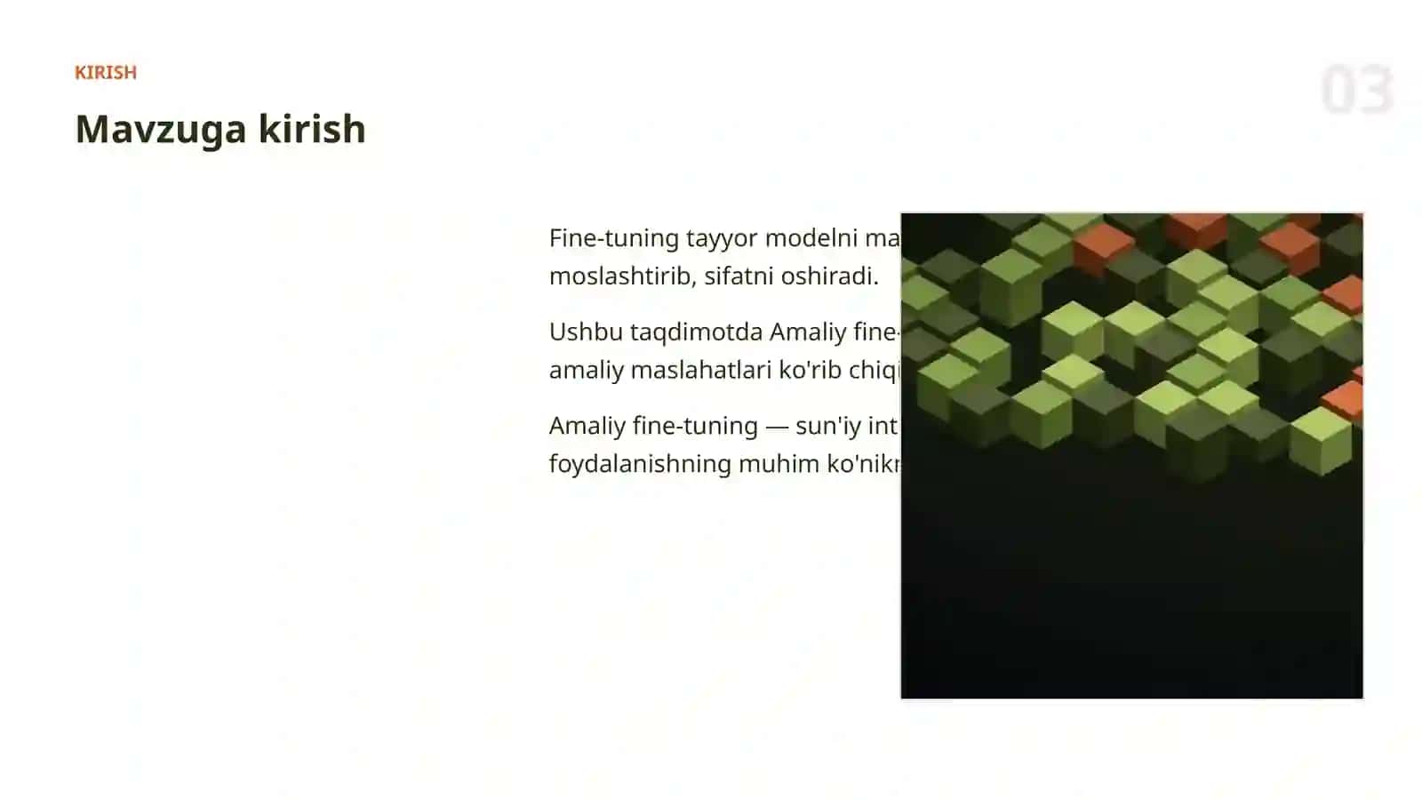 MODELLARNI SOZLASH (FINE-TUNING) 3