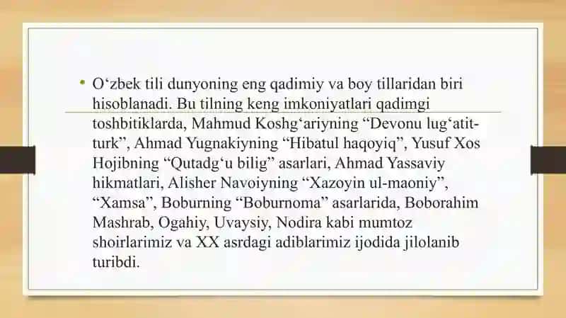 O’zbekiston respublikasining davlat tili to’g’risidagi qonuni va uning tarixiy ahamiyati 3