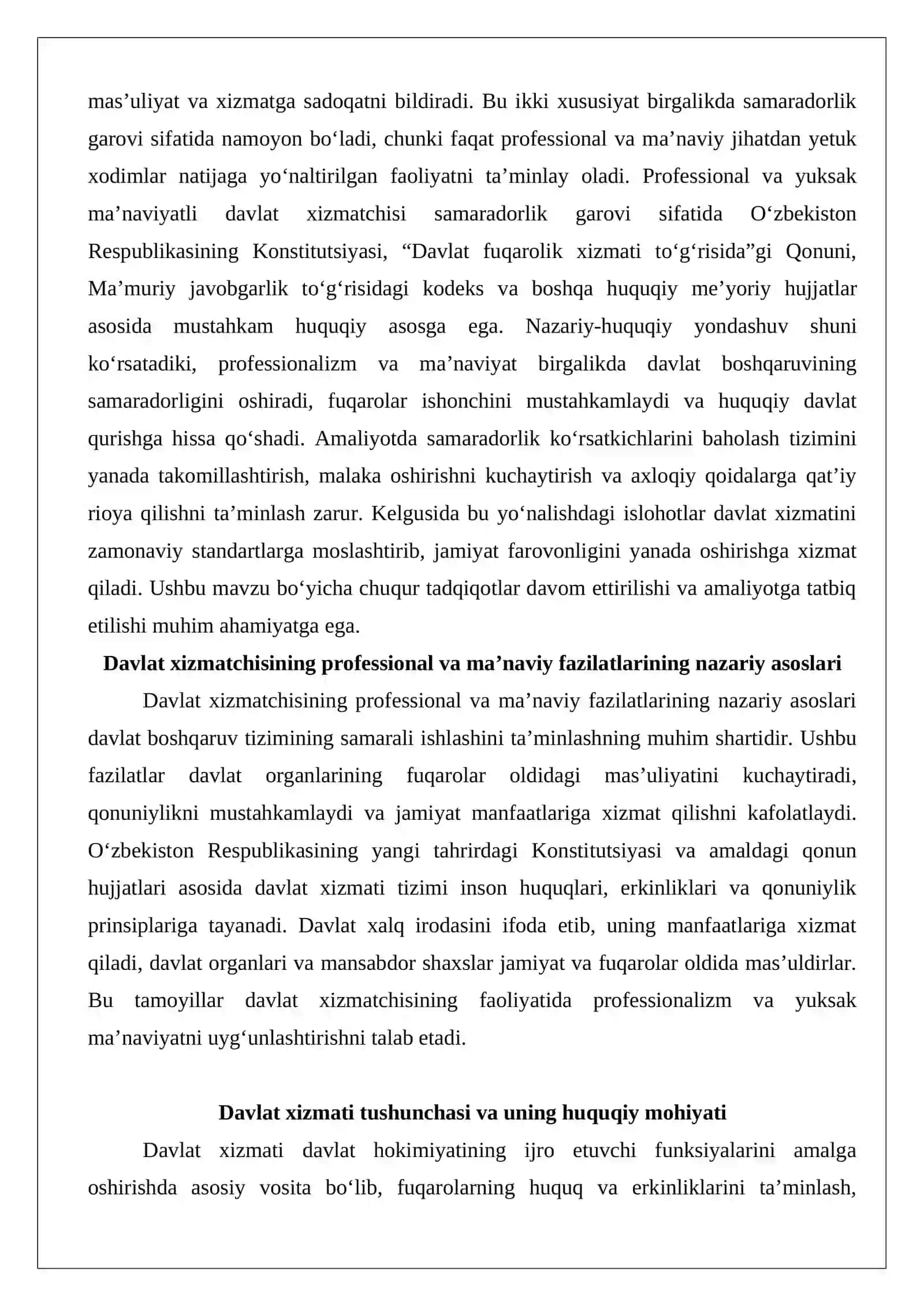 Professional va yuksak ma’naviyatli davlat xizmatchisi samaradorlik garorvi sifatida: nazariy-huquqiy yondashuv 3