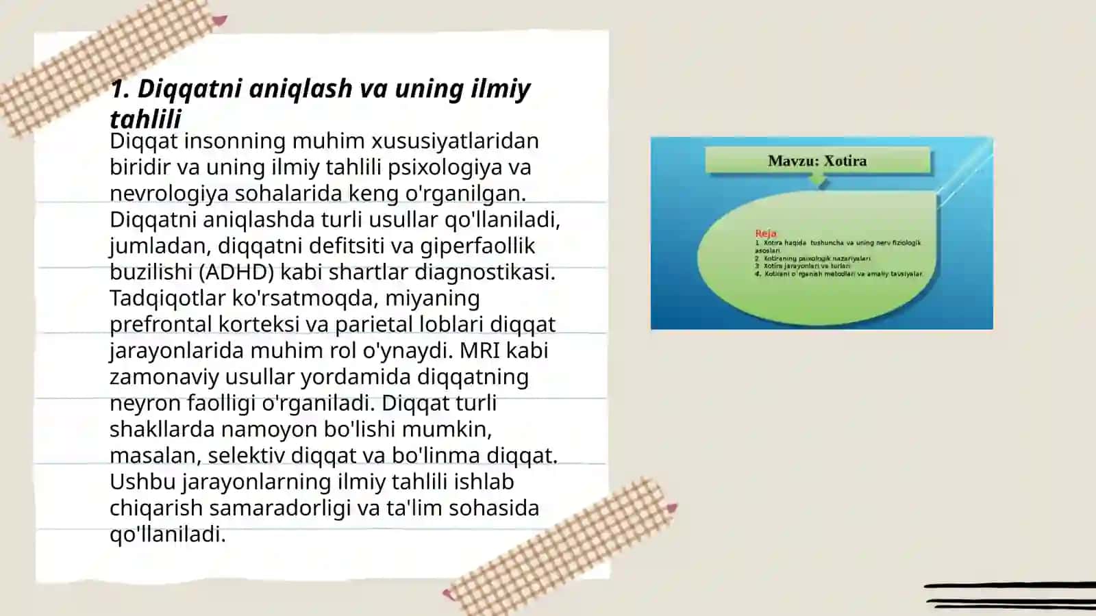 Diqqat haqida tushuncha va uning nerv-fiziologik asoslari 3