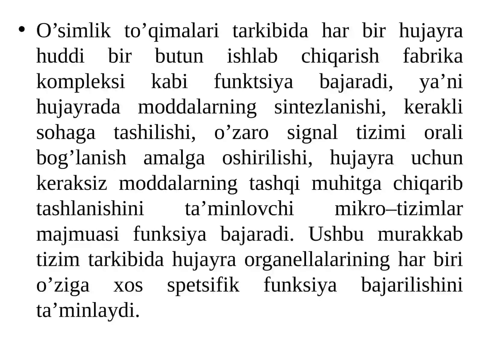 HUJAYRA TUZILISHI. HUJAYRA ORGANOIDLARI VA ULARDA BORADIGAN JARAYONLAR 3