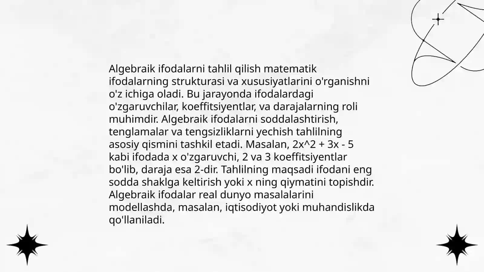 Algebraik Ifodalarni Tahlil Qilish 3