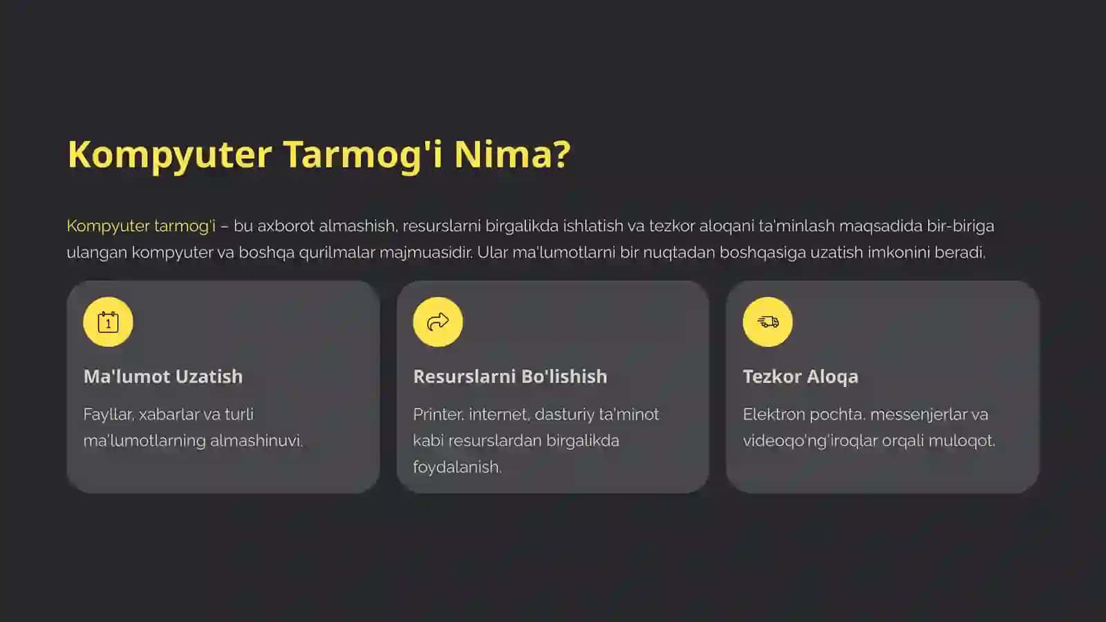 Kompyuter Tarmoqlari: Asosiy Tushunchalar 3