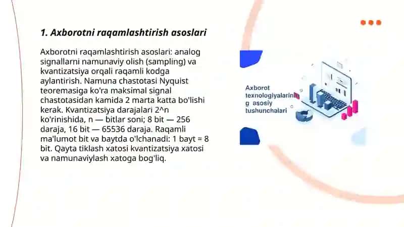 Axborotni raqamlashtirish asoslari 3